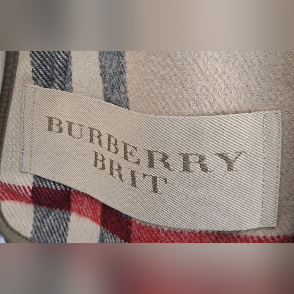 Burberry Women's Pea Coat Winter Jacket Wool Toggle Duffle Double Breasted 2 US - Picture 5 of 16